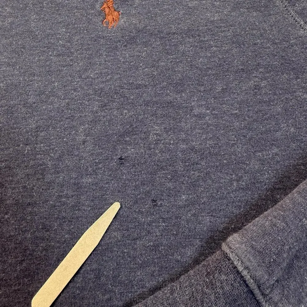 Polo Ralph Lauren Sweatshirt Mens XL Blue 1/4 Zip Mock Neck Pullover Pony Logo